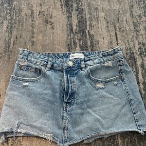 Zara Light Blue Denim Mini Skirt